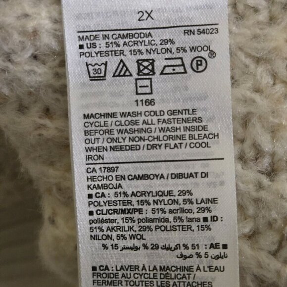 Old Navy Cozy Shaker-Stitch Button-Front Speckled Cardigan Sweater Size 2X - Picture 10 of 11